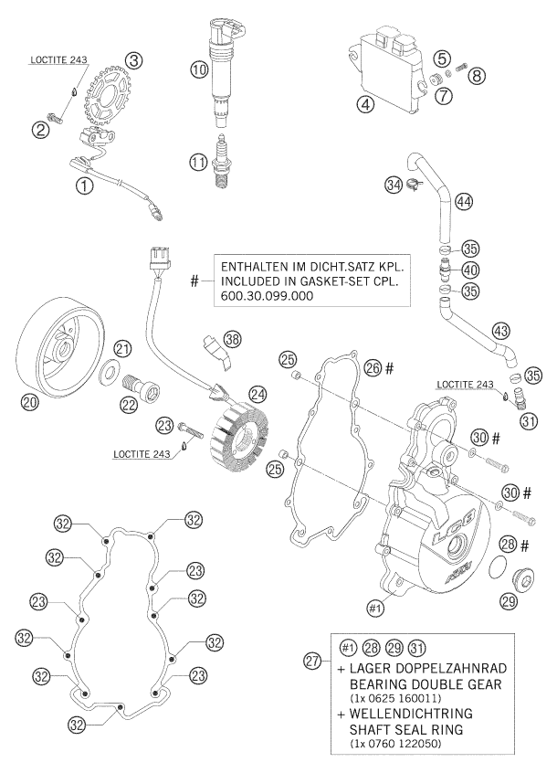 SYSTEME DE ALLUMAGE POUR 990 SUPERDUKE BLACK 2006 (AU/GB)