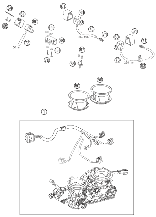 CORPS DU CLAPET D ETRANGLEMENT POUR 990 SUPERDUKE BLACK 2006 (AU/GB)