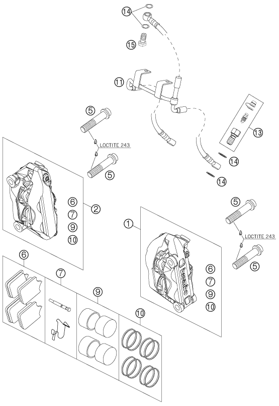 ETRIER DE FREIN AVANT POUR 950 SUPERMOTO ORANGE 2006 AUGB