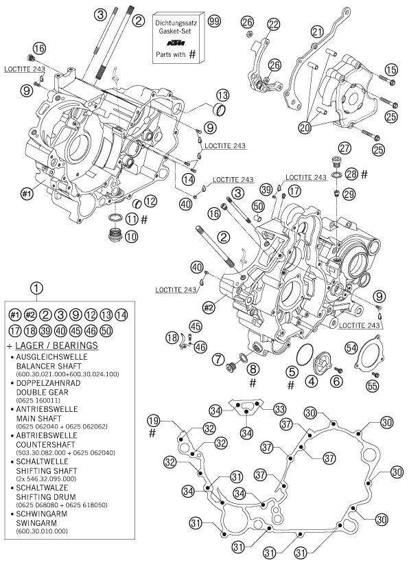 CARTER MOTEUR POUR 990 SUPER DUKE ANTHRAZIT 07 EU