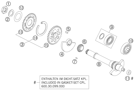 ARBRE DEQUILIBRAGE POUR 950 SUPERMOTO R 2007 EU