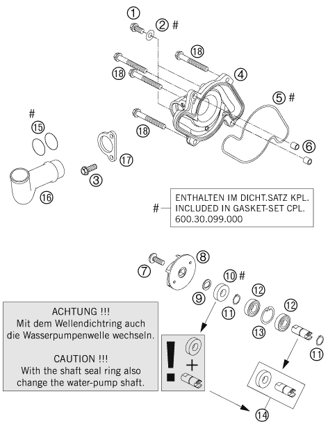 POMPE A EAU POUR 950 SUPERENDURO R 06 (EU)