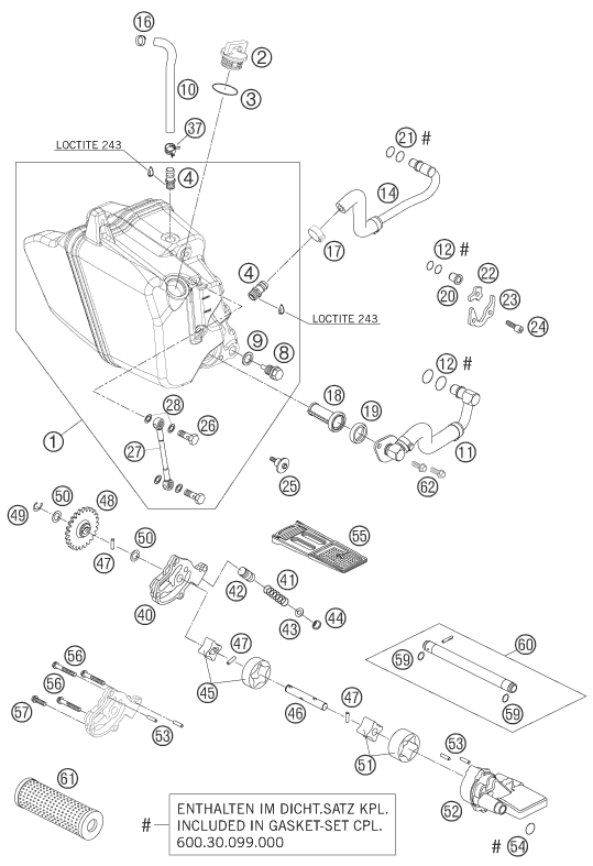 SYSTEME DE LUBRIFICATION POUR 950 SUPERMOTO BLACK 2005 EU