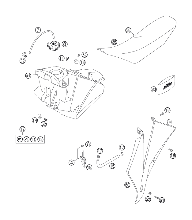 RESERVOIR SELLE POUR 250 SX F 2006 EU