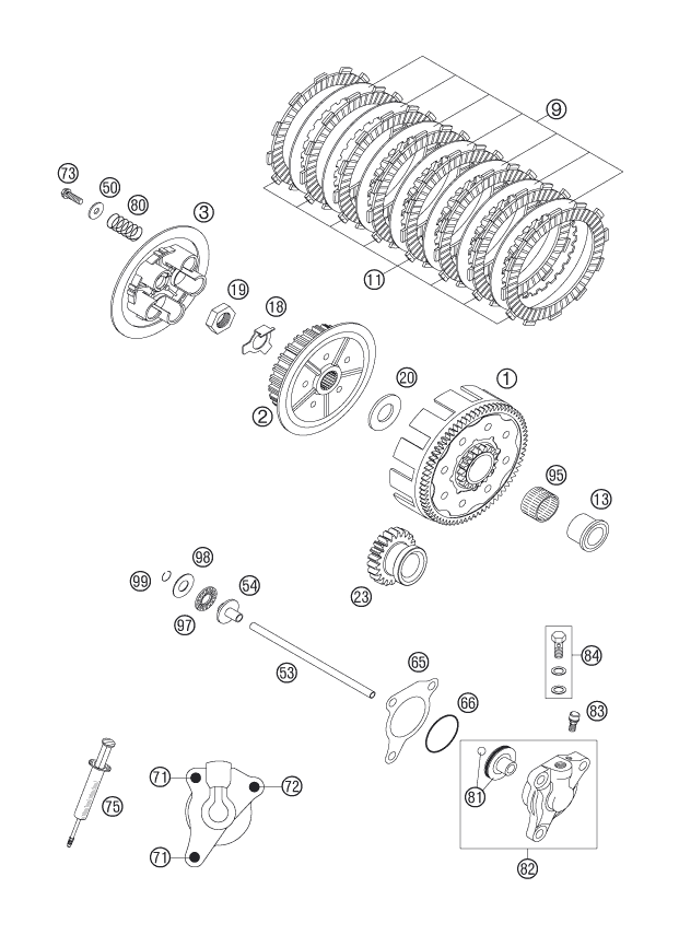 EMBRAYAGE POUR 250 SX F 2005 EU