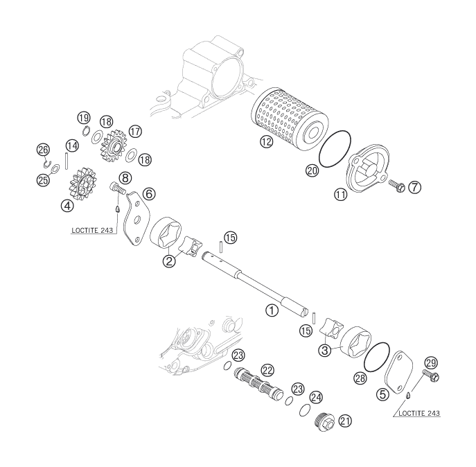 SYSTEME DE LUBRIFICATION POUR 250 SX-F 2005 (EU)