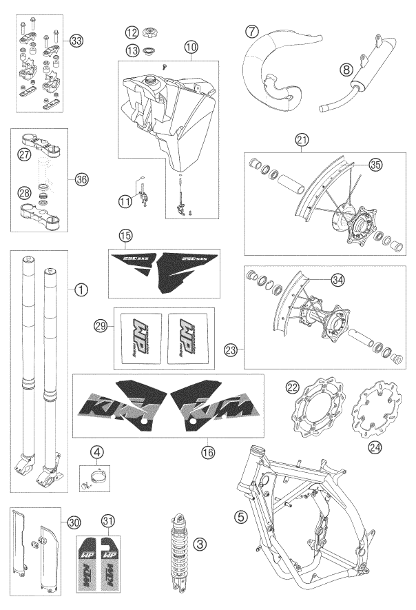 PIECES NEUVES POUR 250 SXS 2005 (EU)