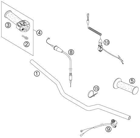 GUIDON ARMATURES POUR 50 SX JUNIOR 2006 (EU)