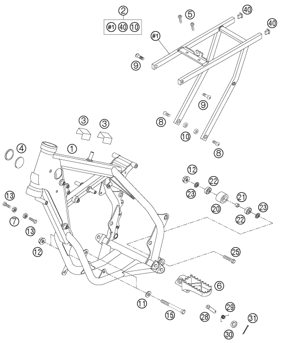 CADRE POUR 65 SX 2006 (EU)