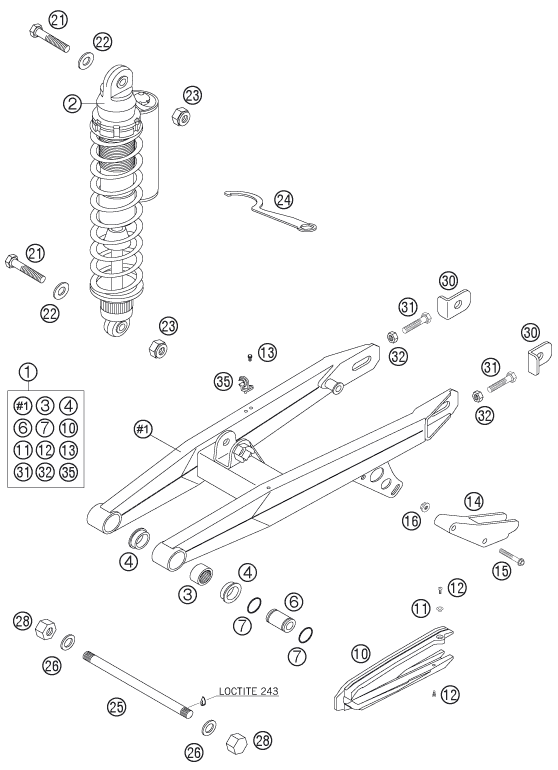BRAS OSCILLANT POUR 65 SX 2007 EU