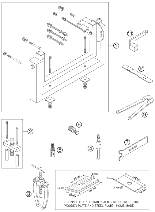 OUTILS SPECIAUX MOTEUR POUR 65 SX 2006 (EU)