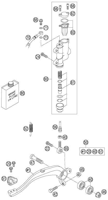 SYSTEME DE FREIN ARRIERE POUR 105 SX 2006 (EU)