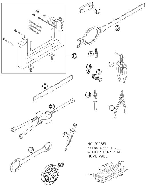 OUTILS SPECIAUX MOTEUR POUR 85 SX 1714 2006 EU