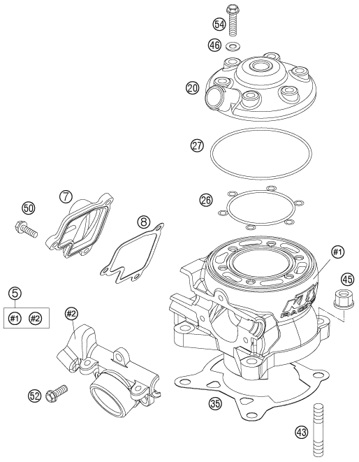 CYLINDRE CULASSE POUR 105 SX 2006 EU