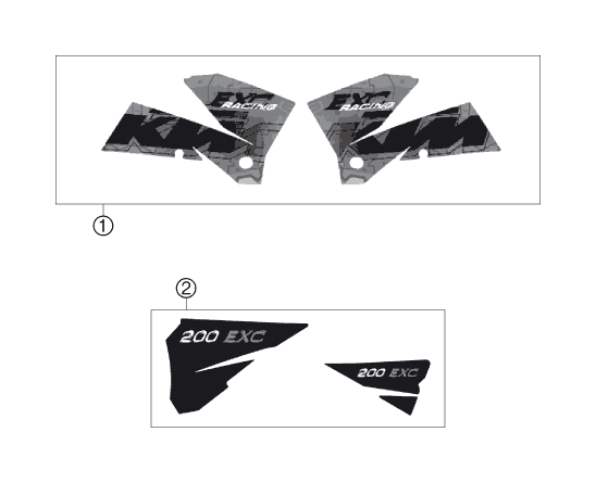 KIT DECO POUR 200 EXC 2006 EU