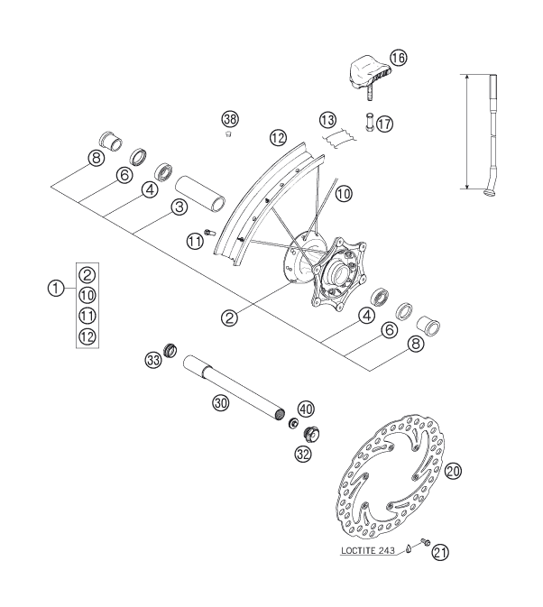 ROUE AVANT POUR 250 SX F 2006 EU