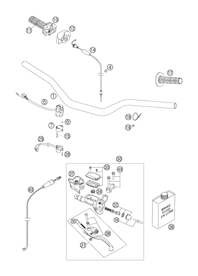 GUIDON ARMATURES POUR 250 EXC SIX DAYS 2006 EU