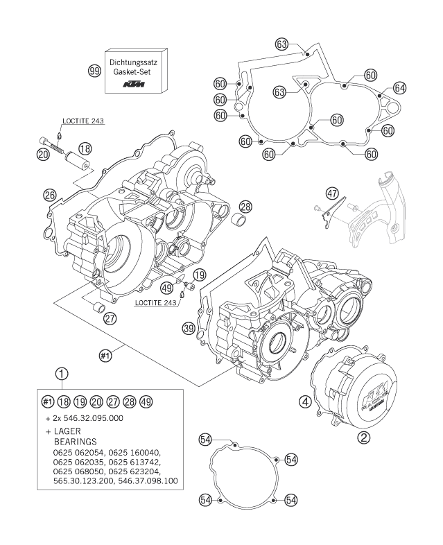 CARTER MOTEUR POUR 250 EXC SIX DAYS 2006 EU
