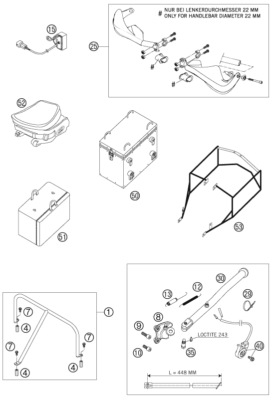 ACCESSOIRES POUR 640 ADVENTURE 2007 (AU/GB)