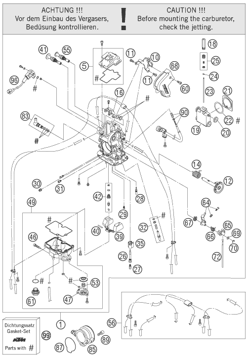 CARBURATEUR POUR 625 SXC 2007 (AU/GB)