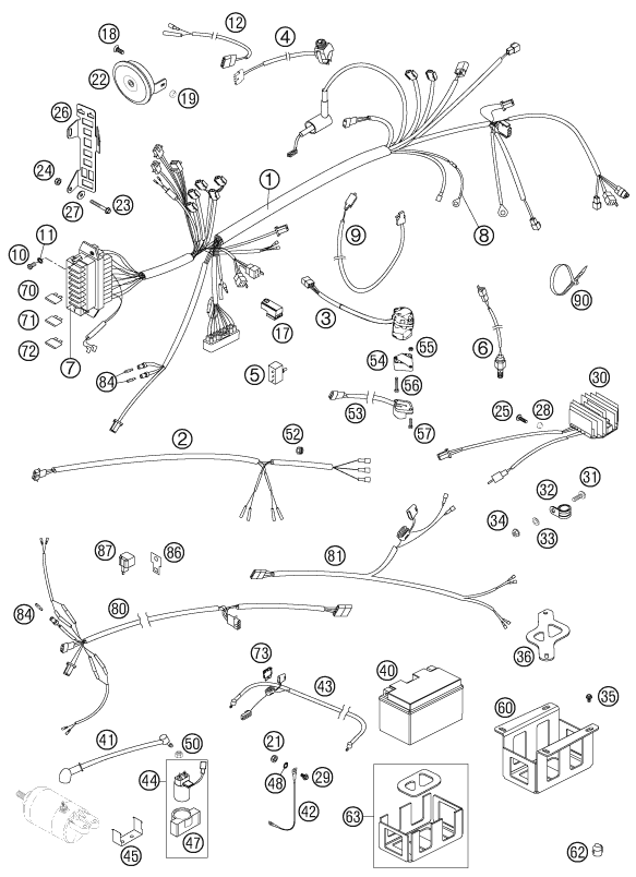 FAISCEAU DE CABLES POUR 660 RALLY FACTORY REPLICA 2007 (EU)