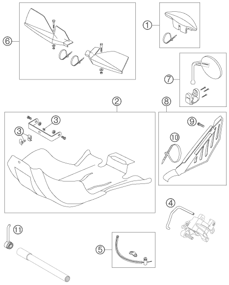 ACCESSOIRES POUR 450 EXC RACING SIX DAYS 2007 EU
