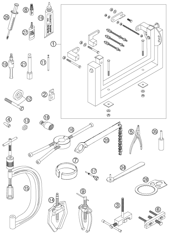 OUTILS SPECIAUX MOTEUR POUR 400 EXC FACTORY RACING (EU)