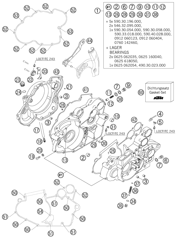 CARTER MOTEUR POUR 250 EXC RACING 2006 EU