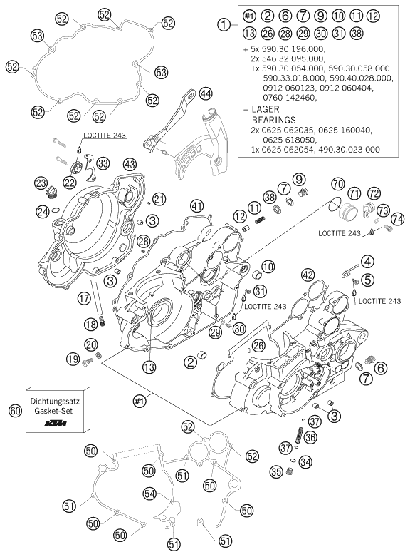CARTER MOTEUR POUR 525 SX 2006 EU