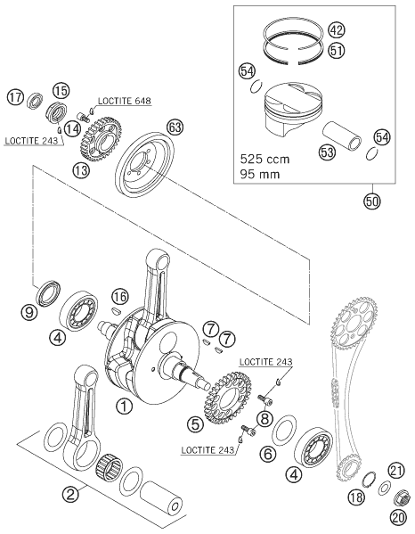 VILEBREQUIN PISTON POUR 525 SX 2006 EU