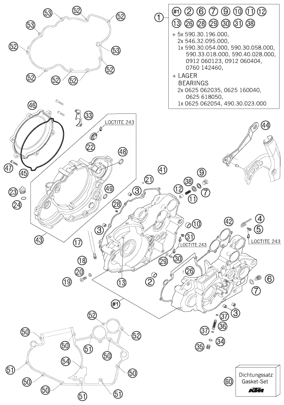 CARTER MOTEUR POUR 450 EXC RACING SIX DAYS 2006 EU