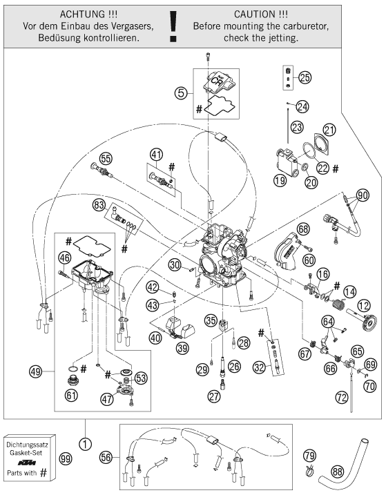 CARBURATEUR POUR 525 SX 2006 EU