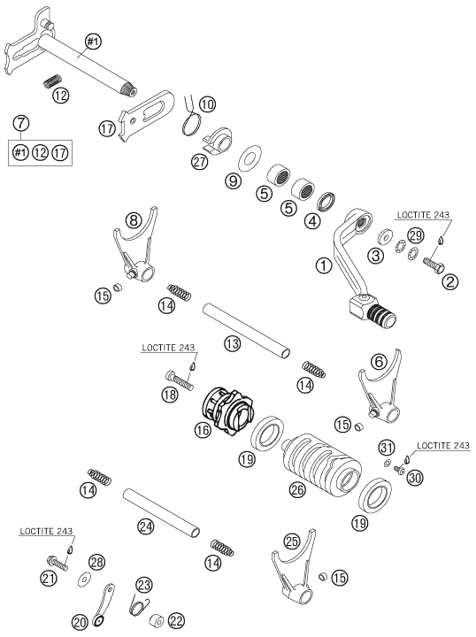 MECANISME DE SELECTION POUR 400 EXC RACING 2006 (EU)