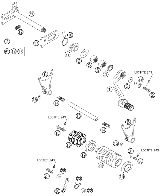 MECANISME DE SELECTION POUR 450 SX 2006 (EU)