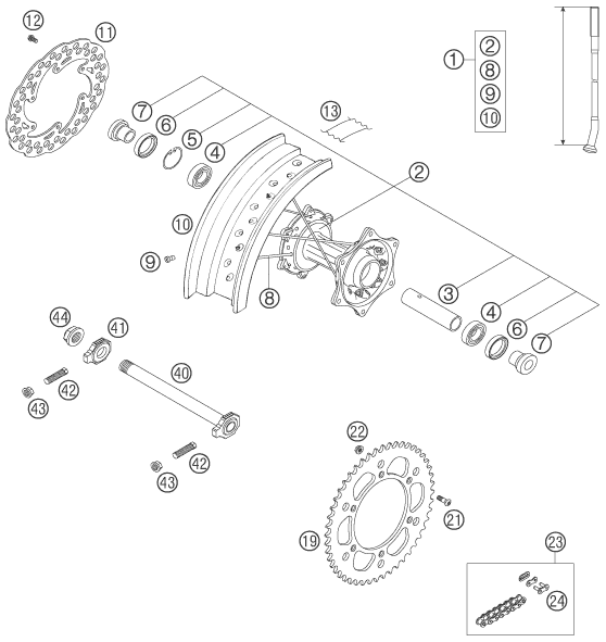 ROUE ARRIERE POUR 450 SMR 2006 EU