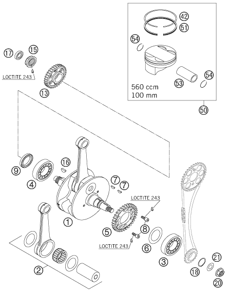VILEBREQUIN PISTON POUR 560 SMR 2006 EU