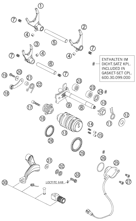 MECANISME DE SELECTION POUR 950 SUPERMOTO BLACK 2006 (AU/GB)