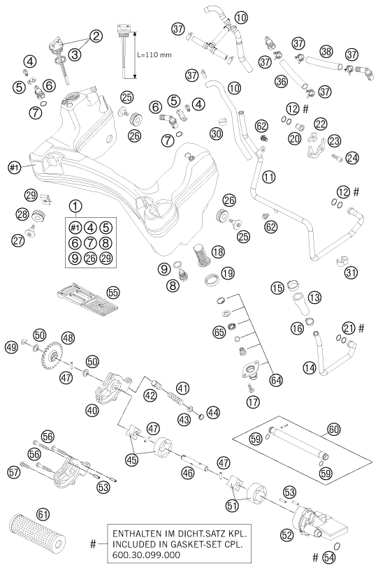 SYSTEME DE LUBRIFICATION POUR 990 ADVENTURE BLACK ABS 07 AUGB