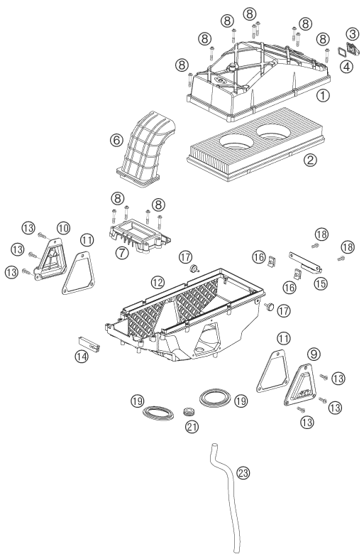 FILTRE A AIR POUR 990 ADVENTURE BLACK ABS 07 EU