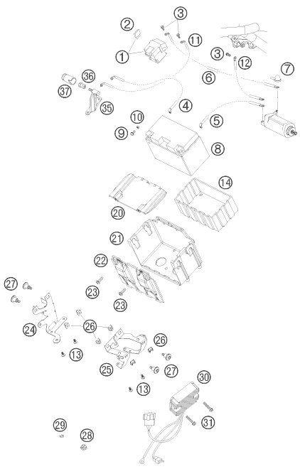 BATTERIE POUR 990 ADVENTURE BLACK ABS 2008 EU