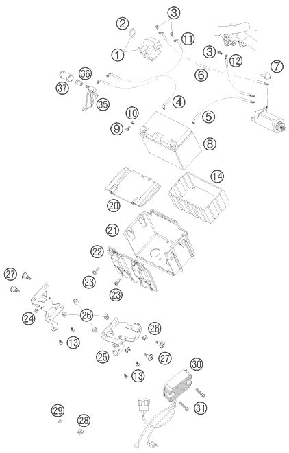 BATTERIE POUR 990 ADVENTURE S 2006 (AU/GB)