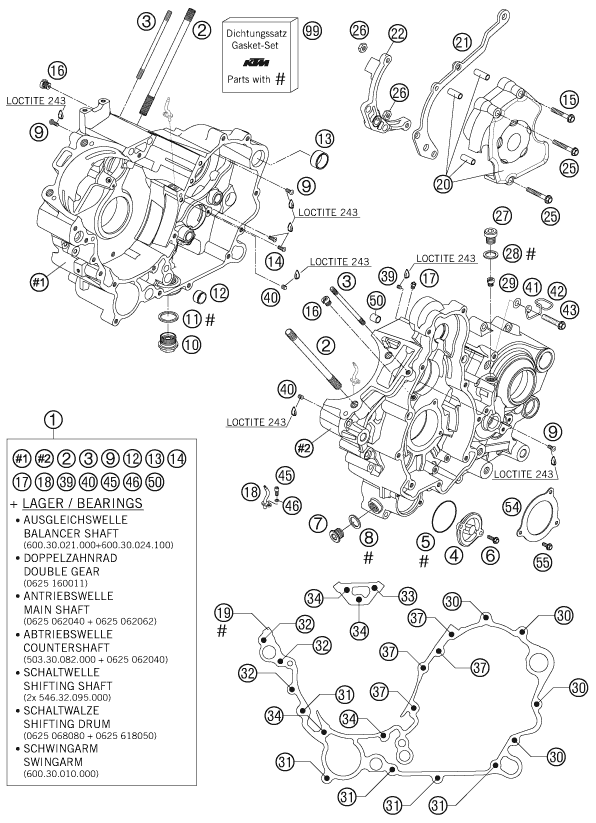 CARTER MOTEUR POUR 990 ADVENTURE BLACK ABS 07 (AU/GB)