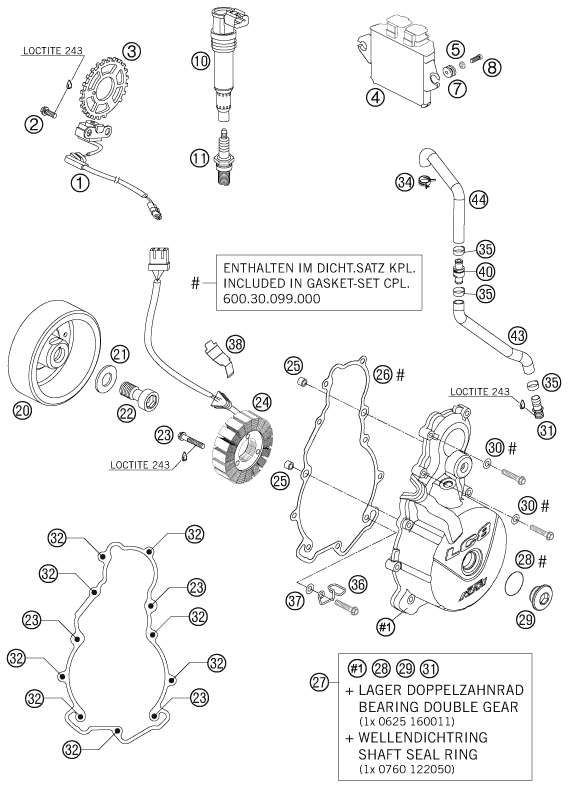 SYSTEME DE ALLUMAGE POUR 990 ADVENTURE BLACK ABS 2006 (AU/GB)