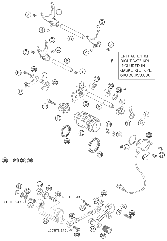 MECANISME DE SELECTION POUR 990 SUPERDUKE BLACK 2006 (AU/GB)