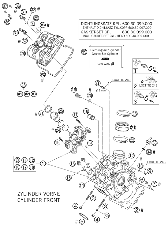 CULASSE AVANT POUR 990 ADVENTURE BLACK ABS 07 EU
