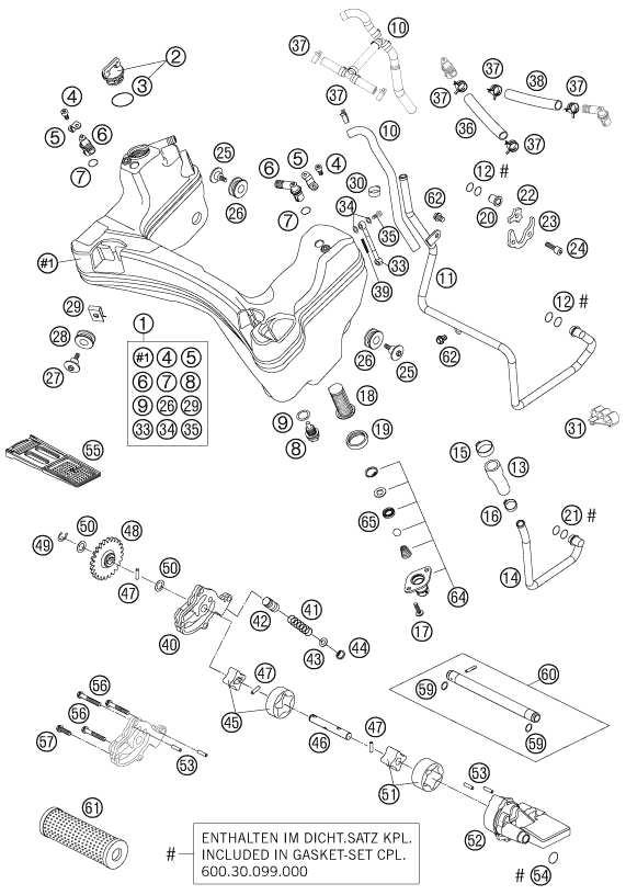 SYSTEME DE LUBRIFICATION POUR 990 SUPERDUKE BLACK 2006 (AU/GB)