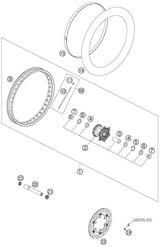 ROUE AVANT POUR 950 SUPERENDURO R 06 (EU)