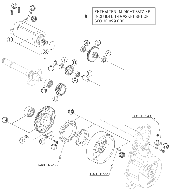 DEMARREUR ELECTRIQUE POUR 950 SUPERENDURO R 06 EU