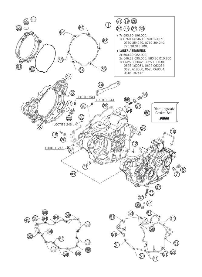 CARTER MOTEUR POUR 250 EXC F 2006 EU