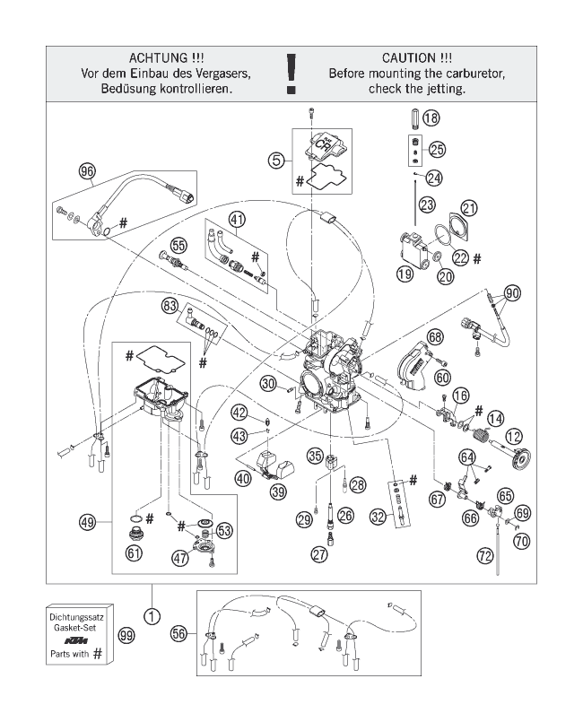 CARBURATEUR POUR 250 SX F 2005 EU